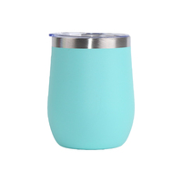 Offre Spéciale – Gobelet à Vin Isotherme en Acier Inoxydable 12oz avec Couvercle Transparent, Double Paroi, Forme Œuf, Maintien Thermique 6-12 Heures