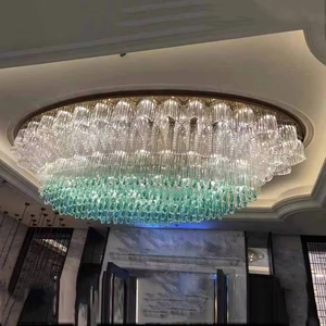 Lusso personalizzato contemporaneo lampadario in vetro a LED per interni di grandi dimensioni lungo decorativo per Hall <span class=keywords><strong>Hotel</strong></span> sala banchetti - Product Image 2