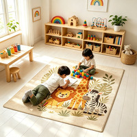 15mm Bedruckter Kinderzimmerteppich Weicher Schlafzimmerteppich Kaschmir Flauschig Rutschfest Kunstfell Klassenzimmer Kinderzimmer Kinderteppich