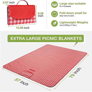 Durable Outdoor <b>Picnic</b> <b>Blanket</b> Foldable <b>Waterproof</b> Oxford Material Sand Beach Mat <b>Large</b> 80*60in for Camping Travel Family - Product Image 4