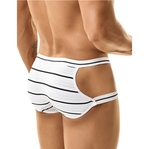 Boxer da Uomo con Logo Personalizzato, Elastico, Sexy, con Aperture Laterali e Strisce - Product Image 6