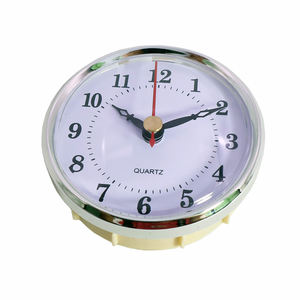 Insert d'<span class=keywords><strong>horloge</strong></span> de 80mm de diamètre avec cadran à chiffres arabes Mouvement d'<span class=keywords><strong>horloge</strong></span> à quartz Garniture en argent Mini horloges à insérer - Product Image 3