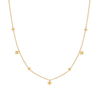 Dainty Collier de mode en acier inoxydable étanche sans ternissure Plaqué or 18 carats Colliers à breloques étoiles Accessoires de bijoux