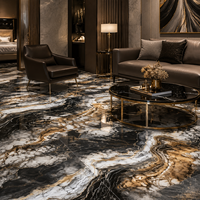 Carrelage en porcelaine effet marbre de luxe 600x600mm (24x24 pouces) poli brillant émaillé pour sols et murs, décoration de villas et hôtels, Foshan