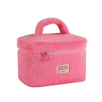 Trousse de Maquillage Portable Grande Capacité en Polyester Imperméable et Durable avec Fermeture Éclair, Motif Bonbons Style National et Logo