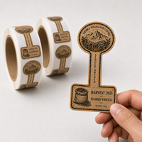 Étiquette autocollante personnalisée en papier kraft mat découpée au laser avec logo pour pots à café, sachets et bouteilles d'emballage