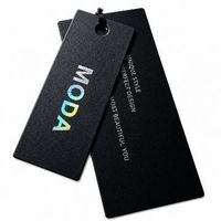 Étiquettes suspendues holographiques de luxe personnalisées avec logo en feuille et cordon pour marque de vêtements, prix d'usine en gros, faible MOQ