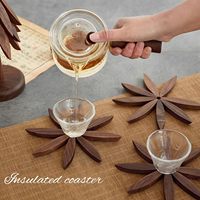 Sous-plats en bois avec supports pour tasses en forme de moulin à vent, résistants à la chaleur, écologiques, non toxiques, résistants à l'huile, plateau de rangement pour bols et théières