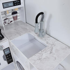 Gran Cocina de Juguete de Madera Blanca para Niños con Refrigerador Inteligente, Horno, Microondas, Estufa, Fregadero y Lavadora, Set de Juego de Imitación - Product Image 6