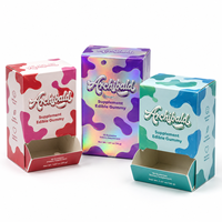 Boîte de présentation en carton ondulé imprimée sur mesure, prête à l'emploi, avec système de déchirement, pour sachets de bonbons et de gommes