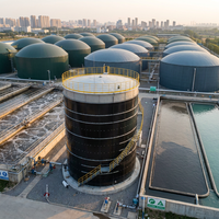 Cuve de digestion anaérobie sur mesure à boulons, en acier au carbone 316L, 500-5000m³, CSTR, pour biogaz, fumier, boues, déchets alimentaires, déchets organiques