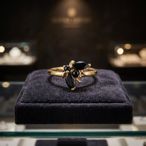 Gold Plated <b>Silver</b> Quartz Inlay Floral Claw Setting <b>Adjustable</b> <b>Ring</b> for Women Daily Wear Casual Sporty Nature Gift - Product Image 2