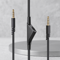 Câble audio stéréo 3,5 mm avec contrôle du volume, plaqué or, blindage tressé OFC, câble d'extension pour casque de jeu avec microphone