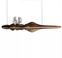 מוצק עץ שרף נברשת מנורת סיני יפני נורדי Led נברשות רטרו סניף סלון מודרני נברשת