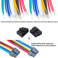 Yoeruyo harnes kabel pra-kerut 22 AWG, kualitas tinggi Molex 3.0mm baris ganda 2X1/2/3/4/5/6-Pin Housing (MX3.0-Dual) tembaga