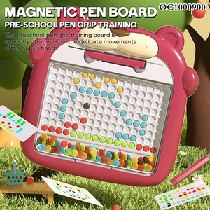 Bulmaca kart eşleştirme oyunu montessori çocuklar için renkli manyetik boncuk çizim tableti doodle kurulu eğitici oyuncak okul öncesi - Product Image 2