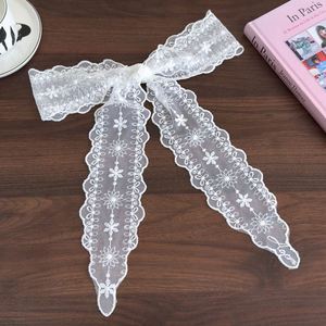Pañuelo de encaje vintage para el cabello, diadema de lazo dulce de verano, banda para el cabello con decoración de cinta elegante, pañuelo largo y estrecho para el cuello, collar de moda - Product Image 5