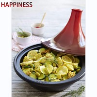 Tajine marocaine avec Base en fonte et couvercle en forme de cône en céramique, ustensiles de cuisine de haute qualité