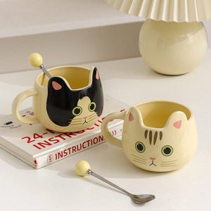 Tazas de Café Bonitas, Taza de Cerámica 3D con Forma de Gato y Cuchara - Product Image 2