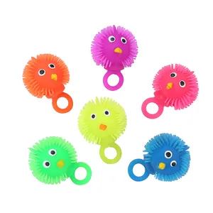 发光的儿童玩具球发光的微笑橡胶绿色的颜色河豚球Yoyo玩具动物闪烁的尖皮球