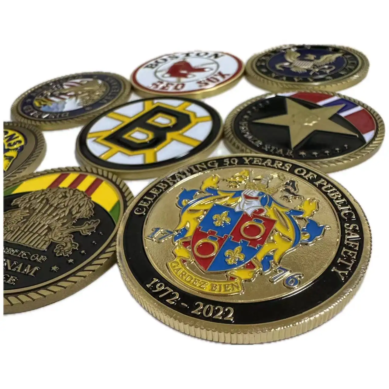 Moedas de metal baratas para artesanato com logotipo personalizado, moedas para estampagem e desafício por atacado