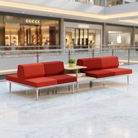 Canapé modulaire commercial en cuir PU pour salle d'attente, idéal pour les espaces publics, les halls de centres commerciaux et les zones de réception