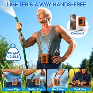 Ventilador de Cintura Portátil, Ventilador Personal de Refrigeración, Ventilador de Cuello Recargable de 10000 mAh con Luz LED de Emergencia, Ventilador con Luz para Viajes y Camping - Product Image 3