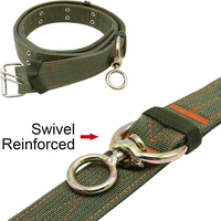 Kalung Hewan Ternak 4 Lapis Nylon Tebal yang Dapat Disesuaikan dengan Rantai Traksi Gesper Logam 2 Baris untuk Anjing Sapi Domba Kuda Kambing Unta
