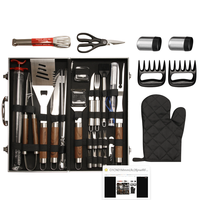 Ensemble d'outils de barbecue portable 38 pièces avec étui de voyage en aluminium robuste, kit d'accessoires léger pour le camping et les pique-niques en plein air