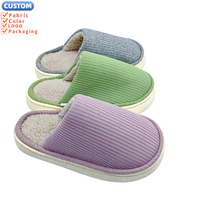 Zapatillas de interior para mujer, cálidas y cómodas, con parte superior de felpa suave, entresuela de espuma y suela exterior de EVA, transpirables, de color liso, para invierno y primavera.