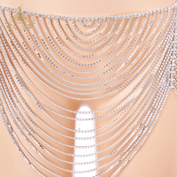 Ensemble de bikini sexy en cristal avec strass pour femmes culotte string en cristal brillant et chaîne de corps Style à coudre bijoux patchs accessoires