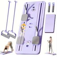 Équipement de gym portable multifonctionnel pour la maison : Barre de poussée avec compteur numérique, glissière en ABS et caoutchouc, machine de résistance pour la force musculaire