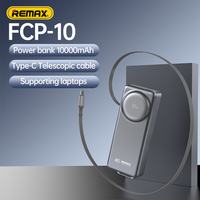 REMAX Batteries Externes FCP-10 10000mAh 45W Recharge Super Rapide et Double Ports Câble Télescopique Batterie Externe pour Ordinateur Portable