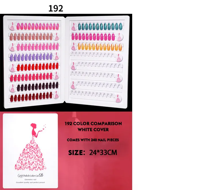 उच्च गुणवत्ता 120 रंग यूवी जेल पॉलिश रंग डिस्प्ले बुक डिस्प्ले निजी लेबल चार्ट नेल रंग चार्ट बुक मुफ्त प्राकृतिक युक्तियों के साथ