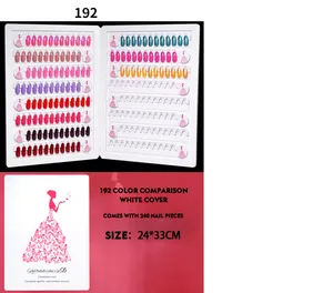High Quality 120 Color UV Gel Polish Color Display Book Display Private Label Chart Nail Color Chart Book With Free Natural Tips