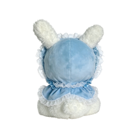 Prêt à être expédié maintenant : Peluche Ours Lolita Mengqi Bleu & Blanc, Adorable Poupée en Peluche avec Nœud et Dentelle pour Collectionneurs