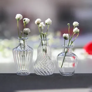 Mini taille fait à la main de luxe cristal vase air plantes titulaire carré rectangle terrarium pot en verre pour fleurs