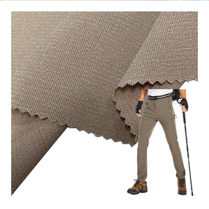 Jakarlı Boyalı Dokuma Aşınmaya Dayanıklı 180gsm 75D %92 <span class=keywords><strong>Polyester</strong></span> %8 Spandeks Giyim Kumaşları, Yürüyüş Pantolonları için 4 Yönlü Esneme Özellikli - Product Image 1