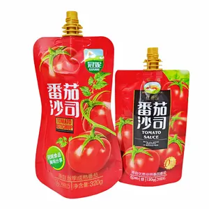 Custom Shape Food Grade Aseptic Plastic Packaging Ketchup Peanut Butter Sauce Bag Aluminum Tomato Paste Stand Up Spout Pouch
