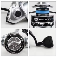 PENN 100% Original Battle BTL IV 3000 - 8000DX Moulinet de Pêche Spinning Entièrement Métallique 5+1BB HT-100 pour Eau Salée