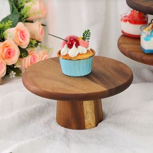 Eco-Friendly Acacia Wooden Non-Toxic <b>Cake</b> Stand Handmade Pedestal Cupcake <b>Server</b> Dessert Display Serving Plate Tray - Product Image 3