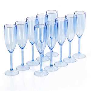 Bulk Blue Plastic <b>Champagne</b> Flutes Shatterproof Wine Glasses Unbreakable Acrylic Flutes for Wedding Party Mimosa Bar Supply - Product Image 1