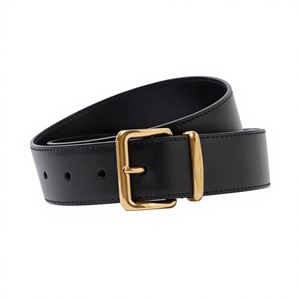 Ceinture en cuir imperméable légère et robuste pour homme, style soirée, avec boucle ardillon en acier et cuir de vache noir, par B S International - Product Image 6