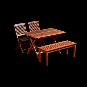 Ensemble de chaises de table de pique-nique pliables de Style ferme en bois Durable haut de gamme pour jardins extérieurs Villas cours arrière-cours - Product Image 1