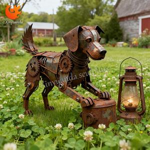 Escultura de Perro de Metal Reciclado, Decoración de Jardín de Estilo Industrial, Adorno para Patio, Popular en Internet - Product Image 6