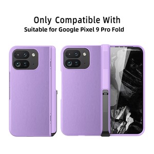 เคสโทรศัพท์ Huanmin Google สำหรับ 9 Pro Fold สำหรับการใช้งานข้ามประเทศ คุณสมบัติเด่น คือขาตั้งด้านข้างแบบพับได้ ผลิตจากหนัง PU - Product Image 1