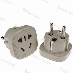 อะแดปเตอร์ปลั๊ก US/EU TO EU 2หมุดกลมพร้อมที่ป้องกันความปลอดภัยประตูเยอรมันปลั๊กยุโรปฝรั่งเศสตัวผู้และตัวเมีย - Product Image 3