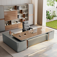 Nouvelle conception de mobilier de bureau, ensemble complet en bois MDF, bureau en forme de L, bureau de direction, table de patron