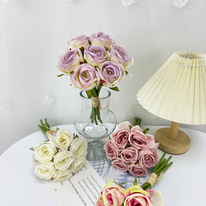 Usine de fleurs artisanales Meiyu, bouquet de roses artificielles, fleurs en soie, fabrication artisanale, décoration de mariage et de maison - Product Image 4