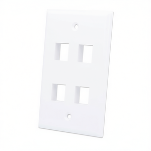 White 4-Position Keystone <b>Plate</b> Ethernet Connector <b>Wall</b> <b>Plate</b> - Product Image 3
